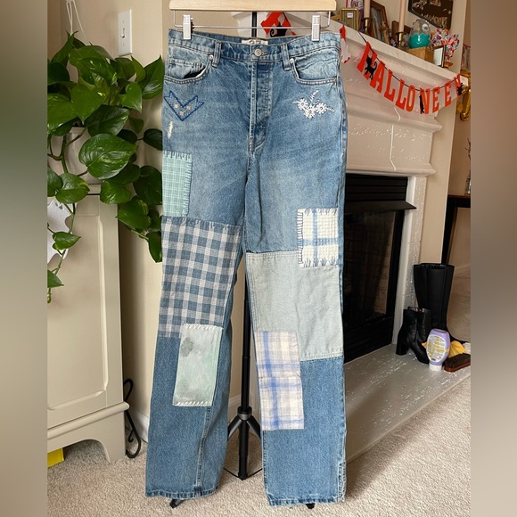Free People Denim - FREE PEOPLE STEINBECK PATCHWORK JEAN size 27